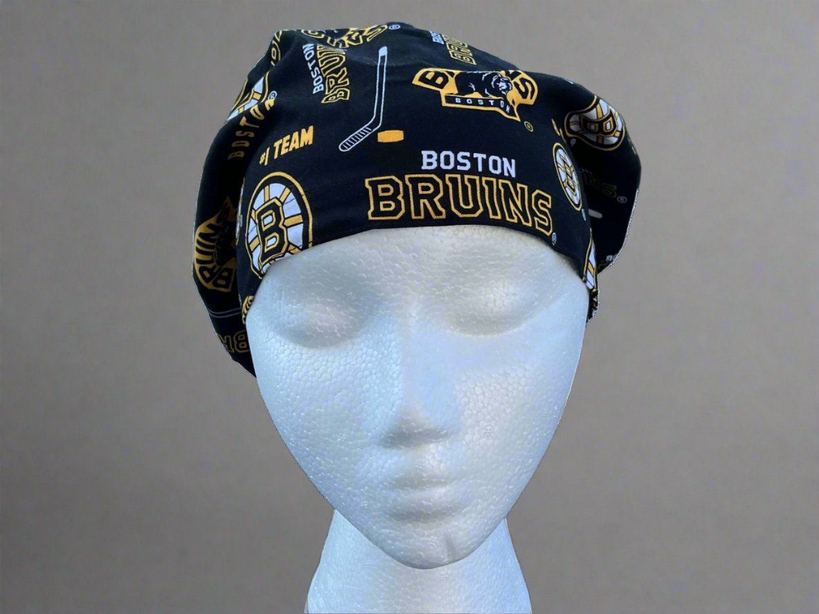 Black Boston Bruins Sprite Style Surgical Hat