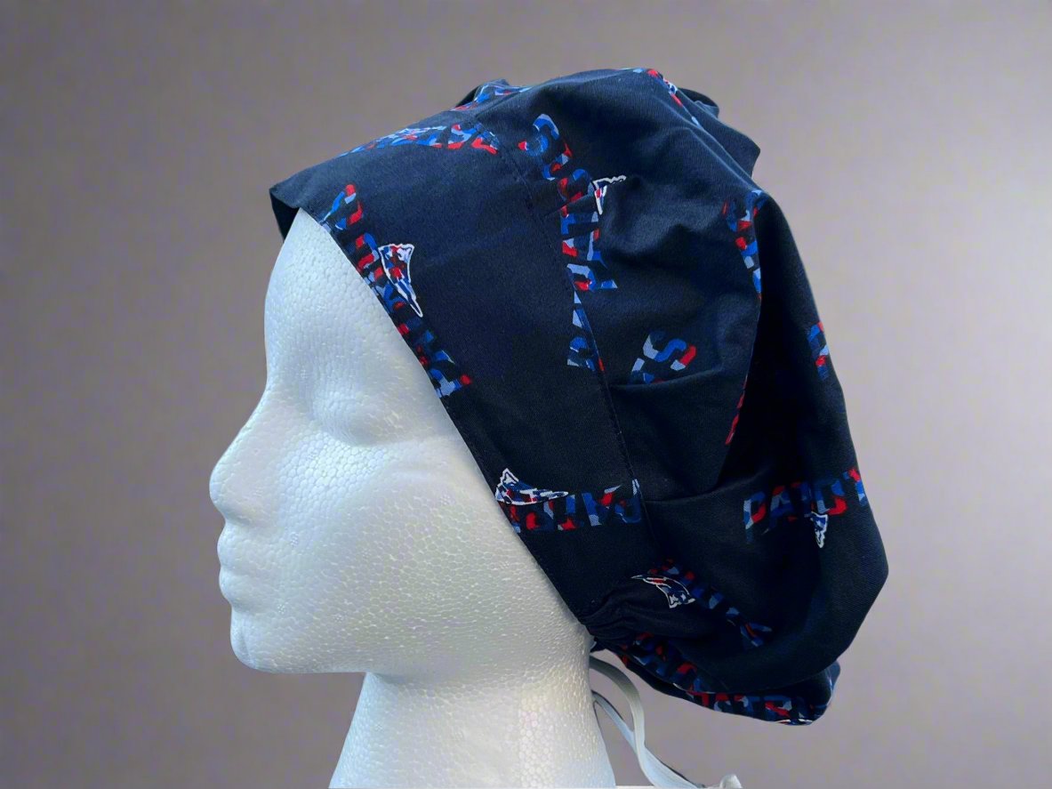 New England Patriots Navy Camo Bouffant Style Surgical Hat