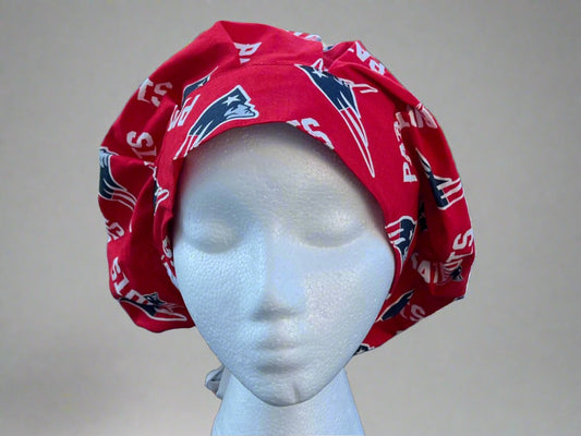 Red Patriots Bouffant Style Surgical Hat