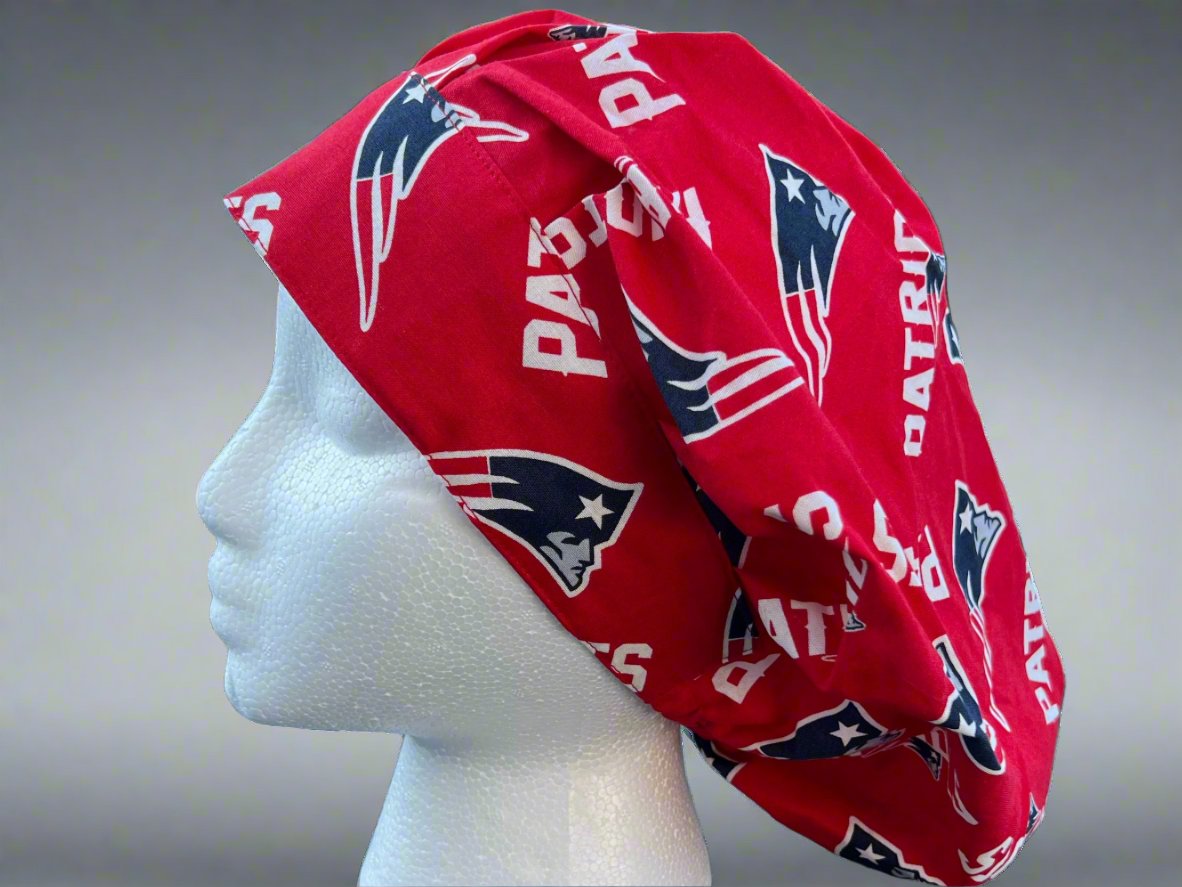 Red Patriots Bouffant Style Surgical Hat