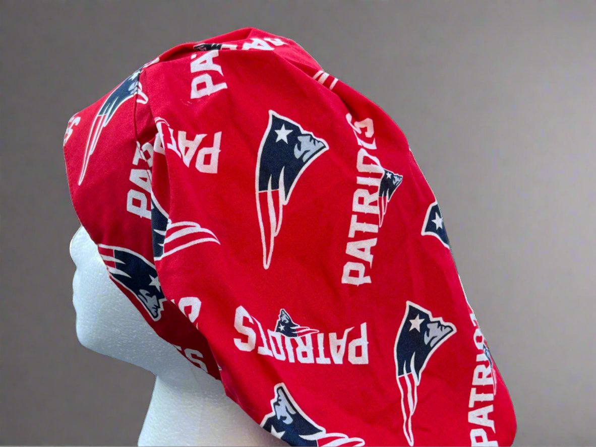 Red Patriots Bouffant Style Surgical Hat