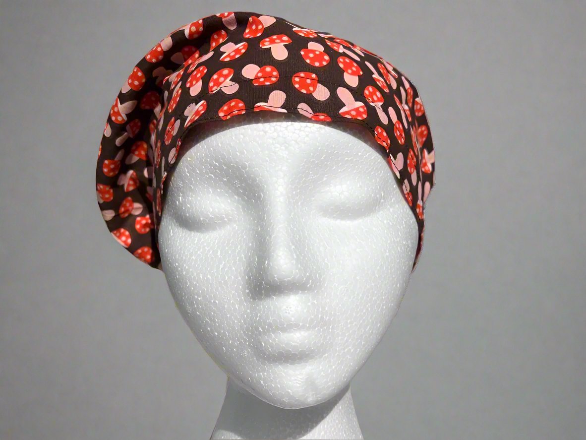 Playful Fall Mushrooms Sprite Style Surgical Hat