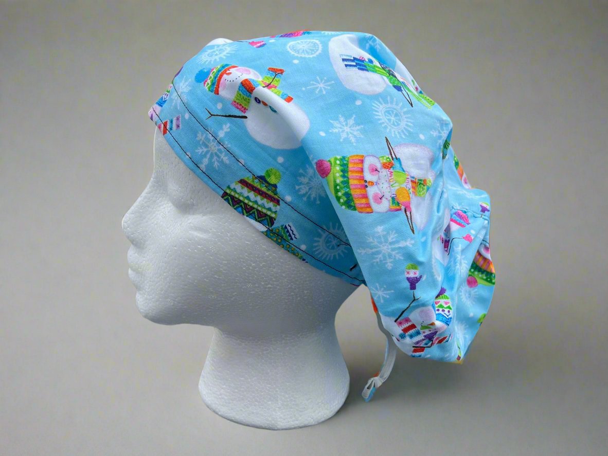 Colorful Snowmen Hattie Style Surgical Hat