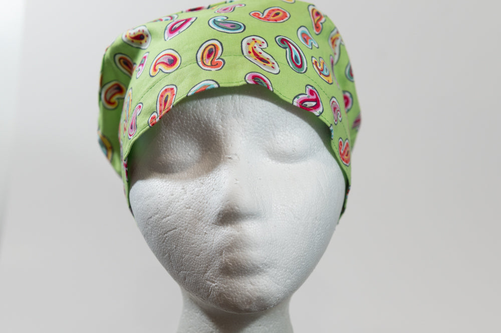 Green Drop Pattern Sprite Style Surgical Hat