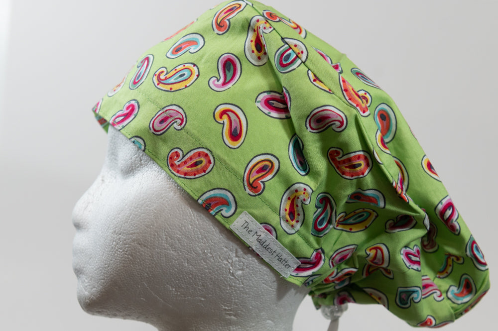 Green Drop Pattern Sprite Style Surgical Hat