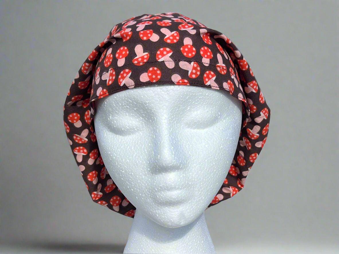 Playful Fall Mushrooms Hattie Style Surgical Hat