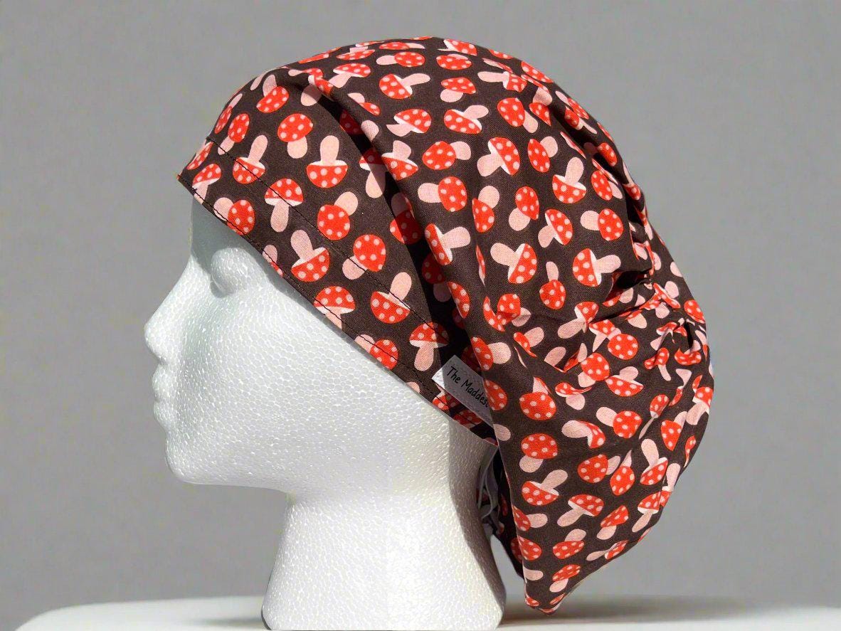 Playful Fall Mushrooms Hattie Style Surgical Hat