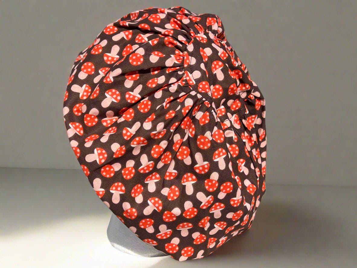 Playful Fall Mushrooms Hattie Style Surgical Hat