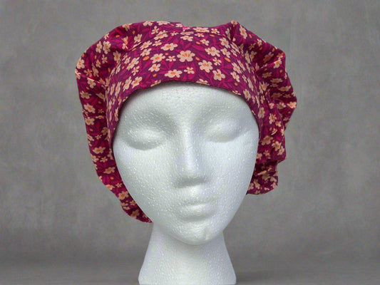 Cinnamon Flowers Bouffant Style Surgical Hat